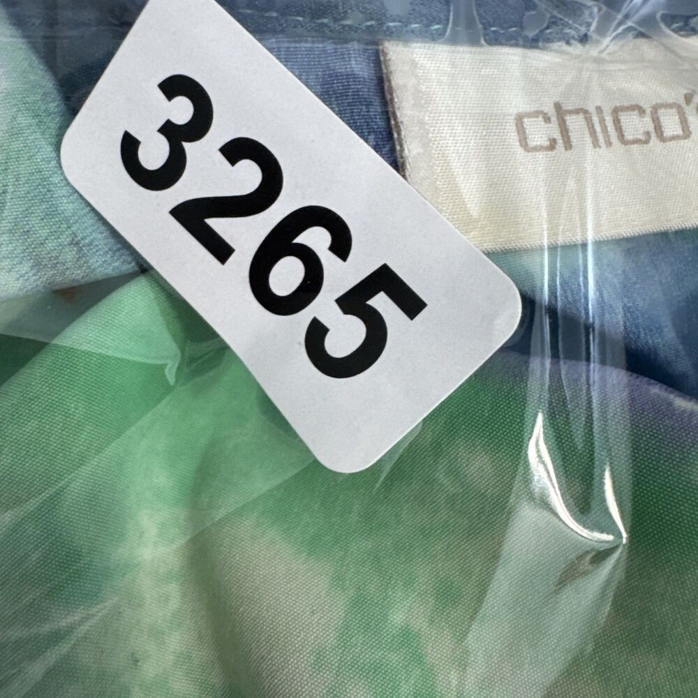 Chicos size 2 Lg Sleeveless blue green waterfall colors comfort - Picture 7 of 7